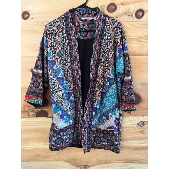 Soft Surroundings Womens Jacket Quilted Lotus Topper. Open Front. Boho Small - Picture 1 of 9